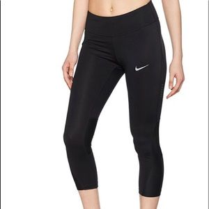 Nike Women's Dri-Fit Power Racer Running Crop Pants-Black small